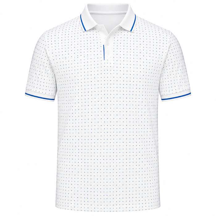 Under Armour ArmourDry Print Rib Polo Shirt - White/Green Citrine/Aegean Blue