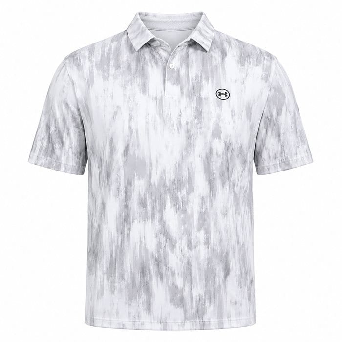 Under Armour Drive Chill Printed Polo Shirt - Halo Grey/White/Black