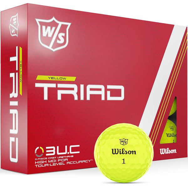 Wilson Triad Golf Balls - Yellow - 12 Pack