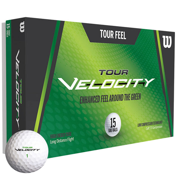 Wilson Tour Velocity Feel Golf Balls - White 15 Pack