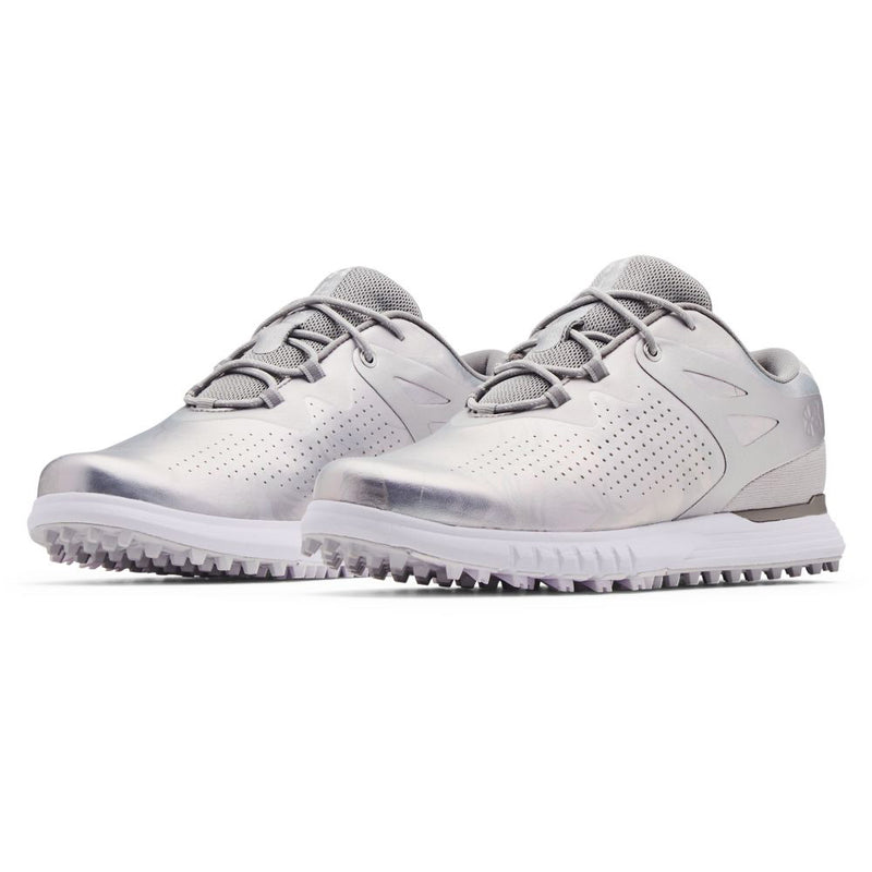Under Armour Charged Breathe Spikeless Ladies Shoes - White/Silver