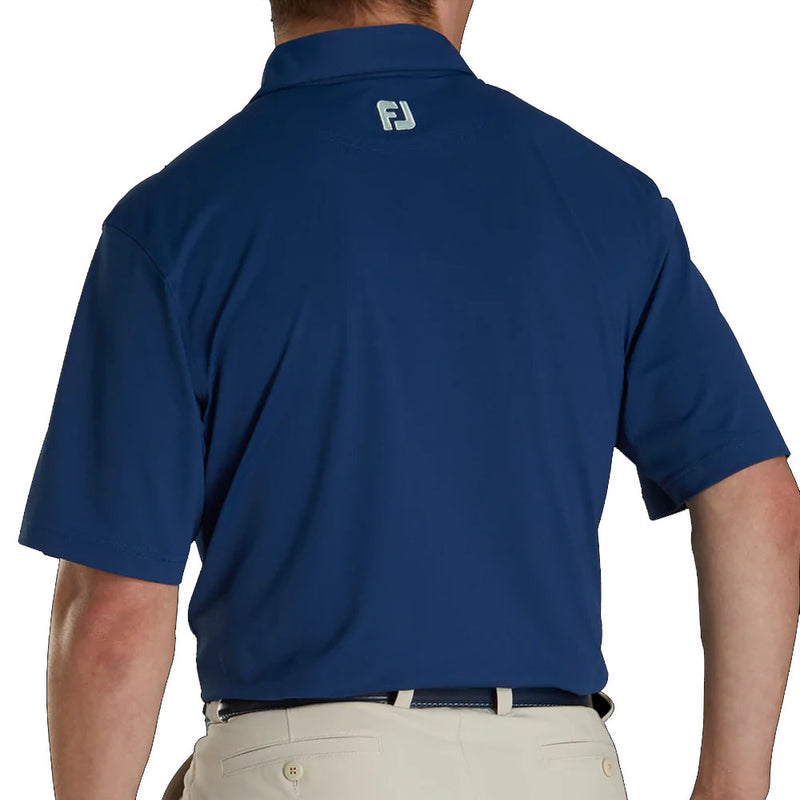 FootJoy Super Stretch Floral Print Trim Polo Shirt - Deep Blue