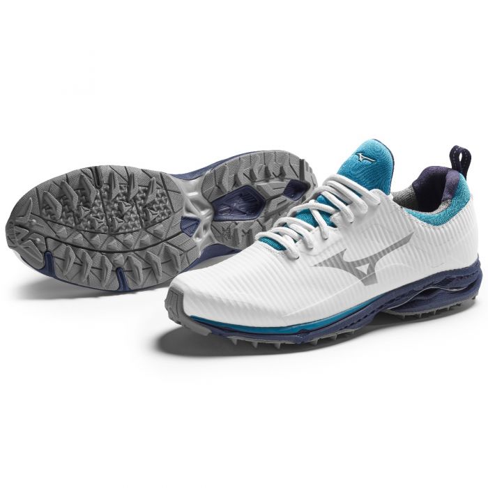 Mizuno Wave Cadence Spikeless Shoes - White/Blue Atoll